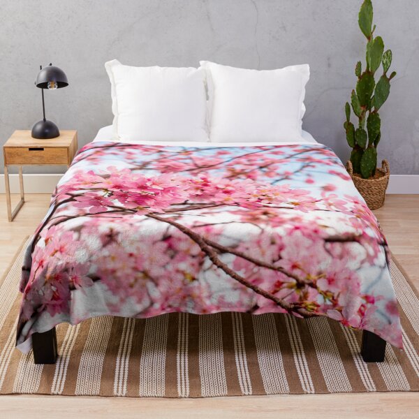 Item preview, beautiful cherry blossom tree full bloom against blue cloudy sky designed and sold by Lefteris Betsis.
