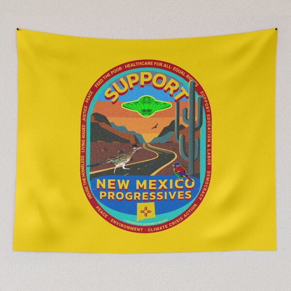 Item preview, PMD00859 Progressive Movement Designs Support New Mexico Progressives design shows you support progressive policy goals for Democrats and Bernie Sanders supporters saguaro cactus cacti  designed and sold by ProgressiveLeft.