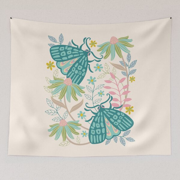 Item preview, TWO MOTHS FLORAL - UnBlink Studio by Jackie Tahara designed and sold by Jackie Tahara of UnBlink Studio.