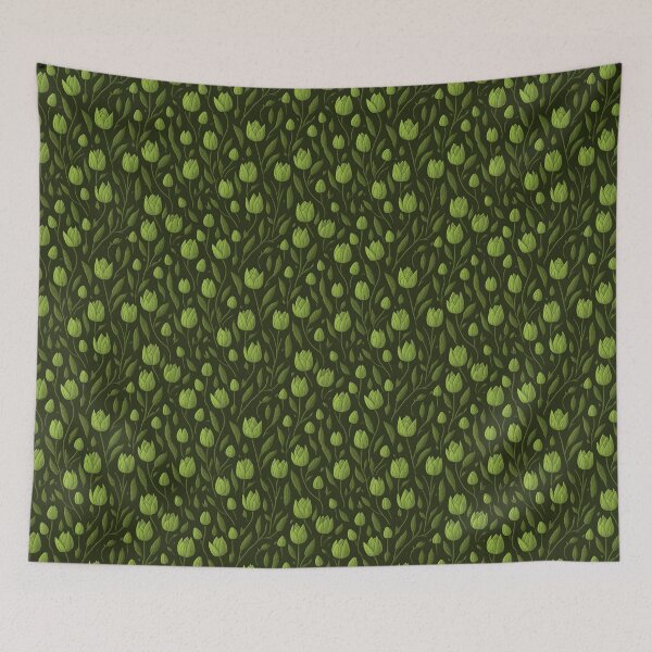 Item preview, Green flowers ornament designed and sold by InstaCreatives.