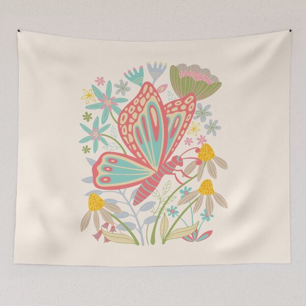 Item preview, BUTTERFLY LANDING FLORAL - UnBlink Studio by Jackie Tahara designed and sold by Jackie Tahara of UnBlink Studio.
