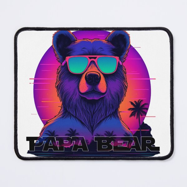 Item preview, Papa Bear l Synthwave bear l awesome T shirt design designed and sold by Artsynator.