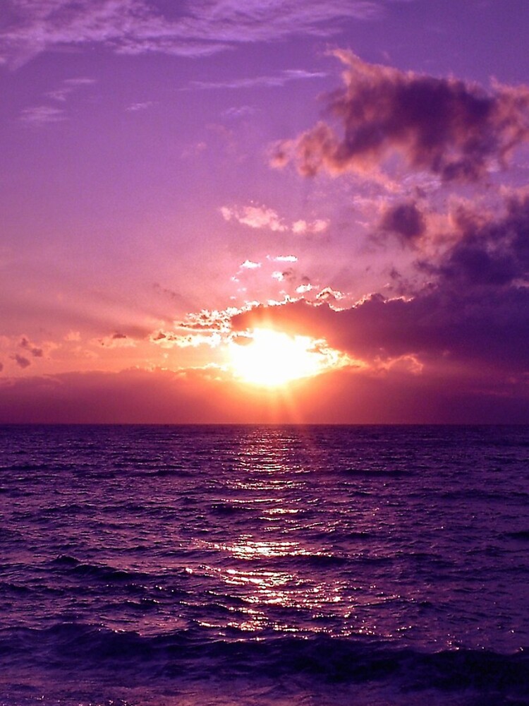 Thumbnail 4 of 4, iPhone Case, Violet Sunset over Sea designed and sold by Mallorn.