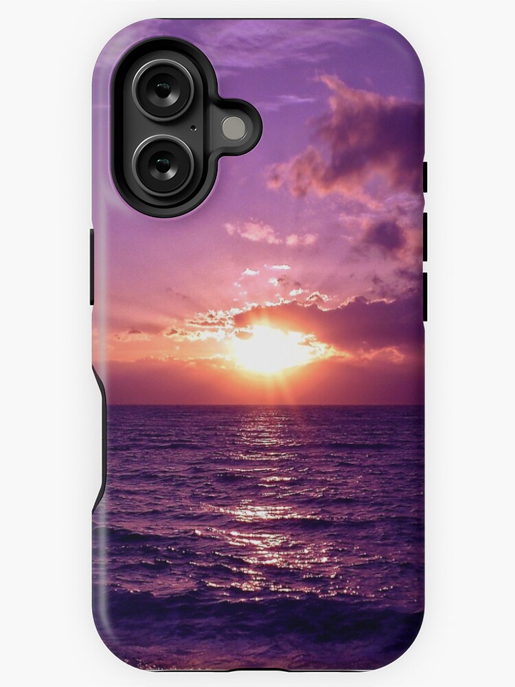 Thumbnail 1 of 4, iPhone Case, Violet Sunset over Sea designed and sold by Mallorn.