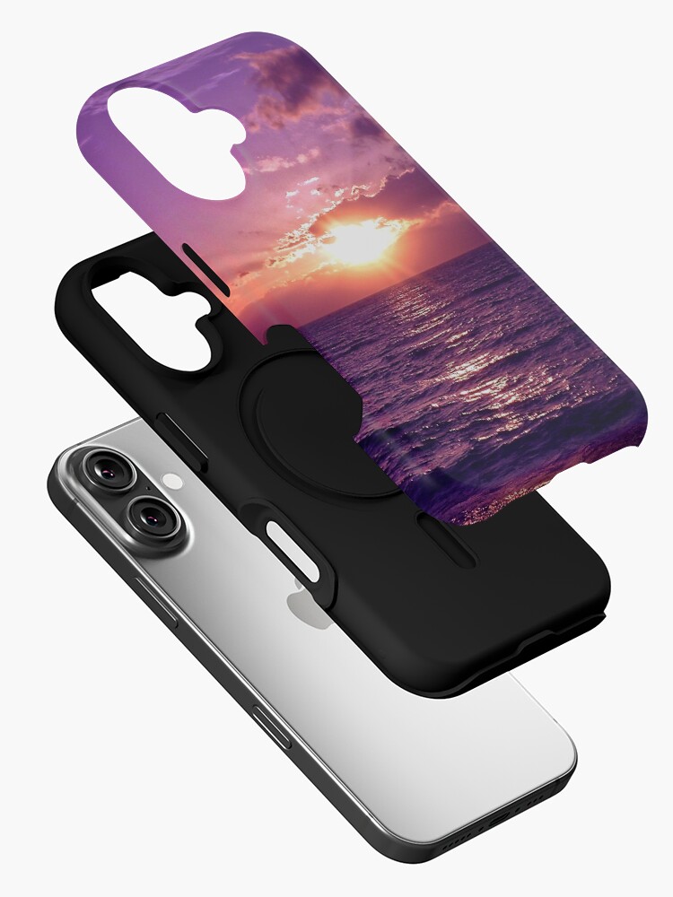 Thumbnail 2 of 4, iPhone Case, Violet Sunset over Sea designed and sold by Mallorn.