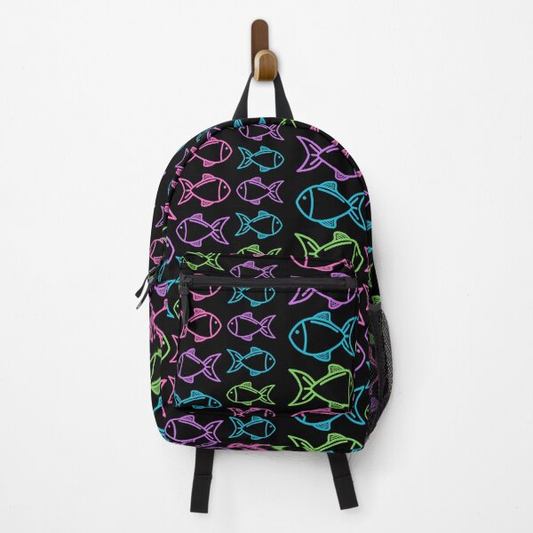 Item preview, Colorful fish pattern - black background designed and sold by jechaiyells.