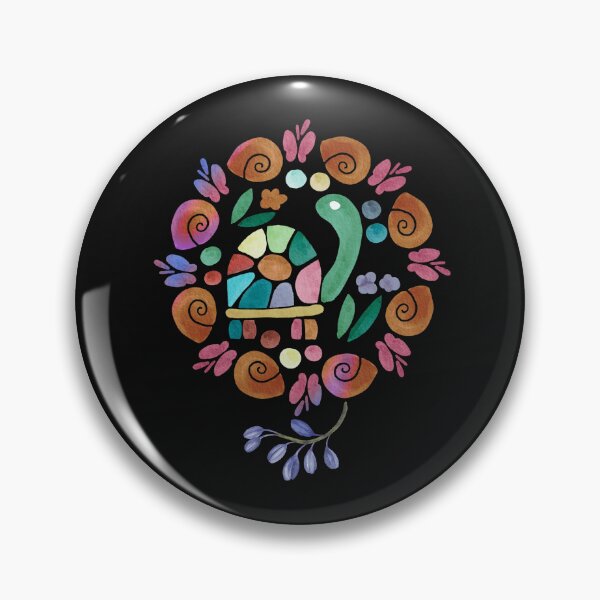 Item preview, Decorative Watercolor Turtle & Snails Circle Colorful Design designed and sold by EarthArtDesigns.