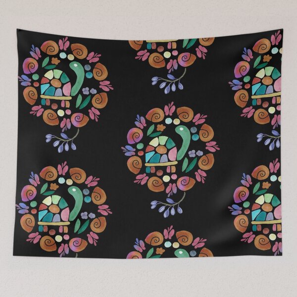 Item preview, Decorative Watercolor Turtle & Snails Circle Colorful Design designed and sold by EarthArtDesigns.