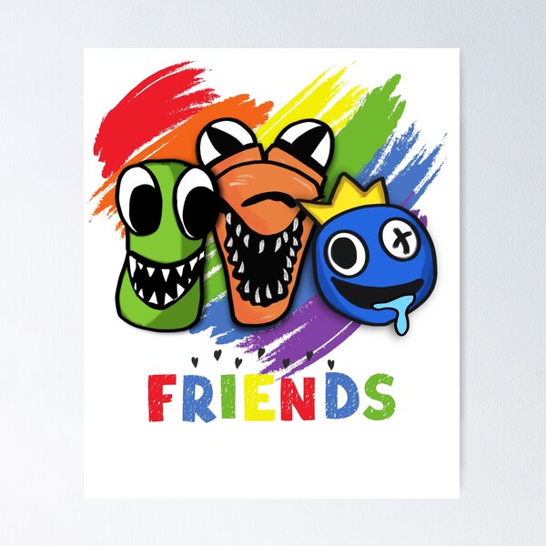Blue, Red And Purple Halloween (Rainbow Friends) Poster for Sale