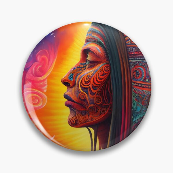 Item preview, 'Mayan Medicine Woman' Shamanic Psychedelic Print designed and sold by ga-arts.