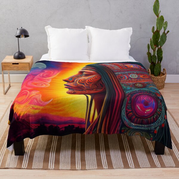 Item preview, 'Mayan Medicine Woman' Shamanic Psychedelic Print designed and sold by ga-arts.