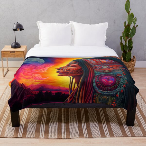 Item preview, 'Mayan Medicine Woman' Shamanic Psychedelic Print designed and sold by ga-arts.