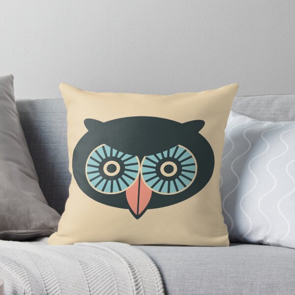 Item preview, BIG OWL WITH BLUE EYES AND PINK BEAK - UnBlink Studio by Jackie Tahara designed and sold by Jackie Tahara of UnBlink Studio.