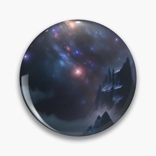 Item preview, galaxy stars in a nebula with galaxies inside it with mars mountains designed and sold by PosterPalace.