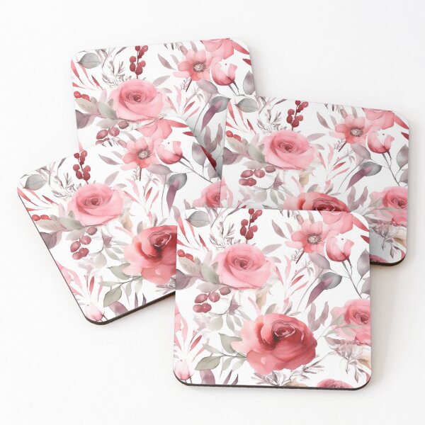 Item preview, watercolor red flowers designed and sold by PolarInk.