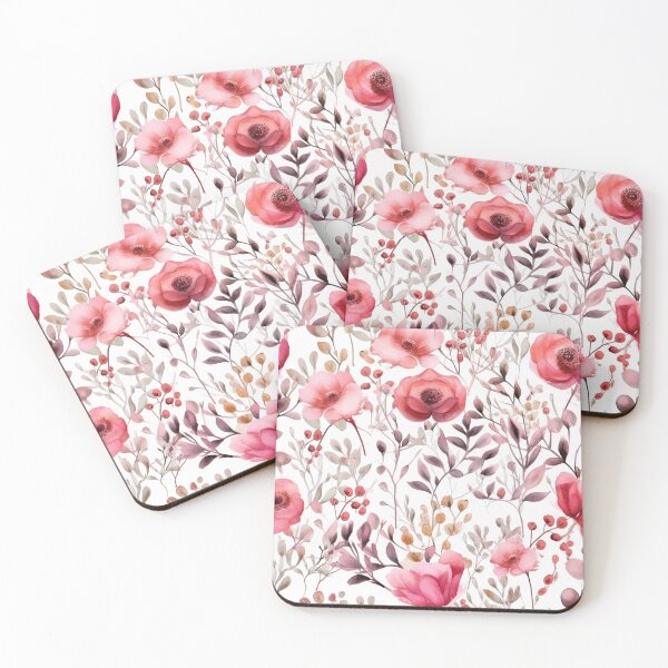 Item preview, flower watercolor red pattern seamless  designed and sold by PolarInk.