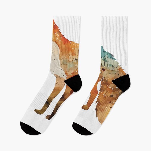 Item preview, A Fox Overlaid with Bohemian Forest Scene in Watercolor - Boho Animals designed and sold by GVRDesign.