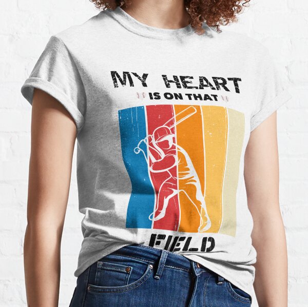 Baseball Heart Glam tee, My heart is on that field glitter t-shirt