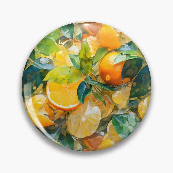 Item preview, Citrus collage of oranges and green leaves designed and sold by KERaney.