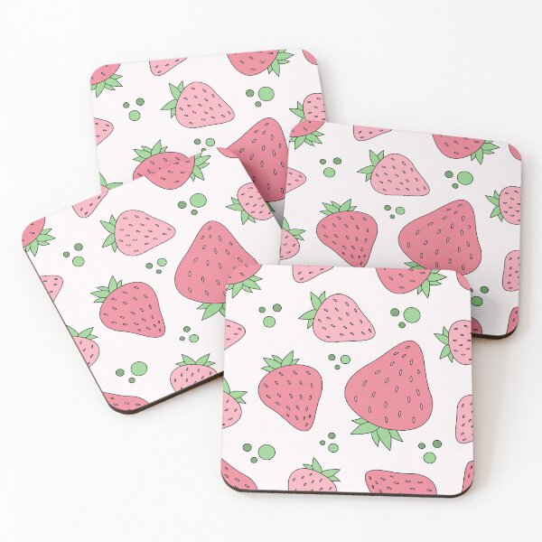 Item preview, Cartoon pink strawberries seamless pattern  designed and sold by Acim0.