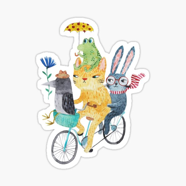 Cute bike riders Sticker