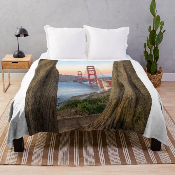 Item preview, Golden Gate Bridge framed by Cypress Trees designed and sold by yhelfman.