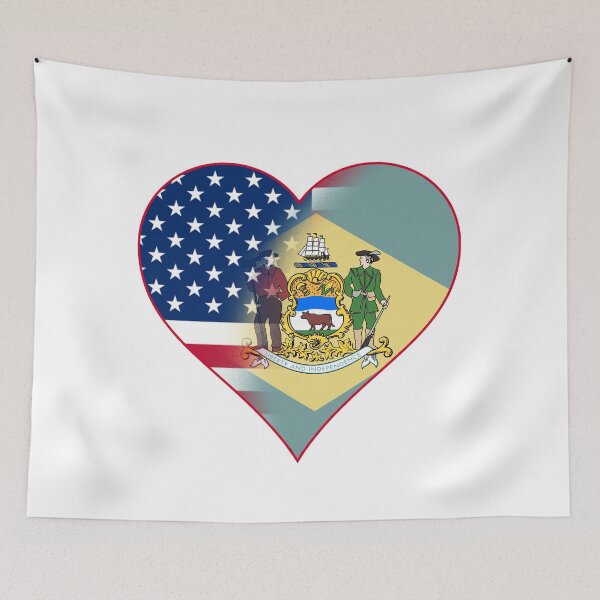 Item preview, State of Delaware Flag and American Flag Fusion Design designed and sold by Gsallicat.