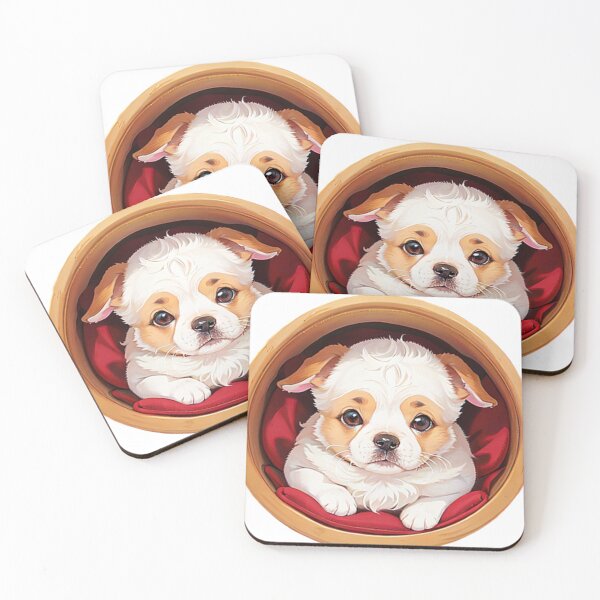 Item preview, Cute Chibi Puppy in a Basket designed and sold by ViridianSonder.