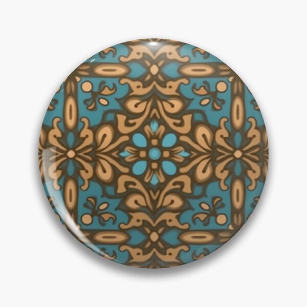 Item preview, Blue Gold Tile Mosaic designed and sold by Zialum.