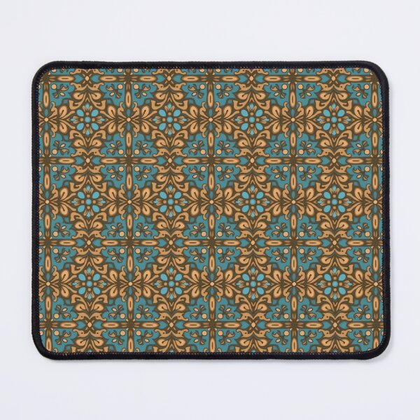 Item preview, Blue Gold Tile Mosaic designed and sold by Zialum.