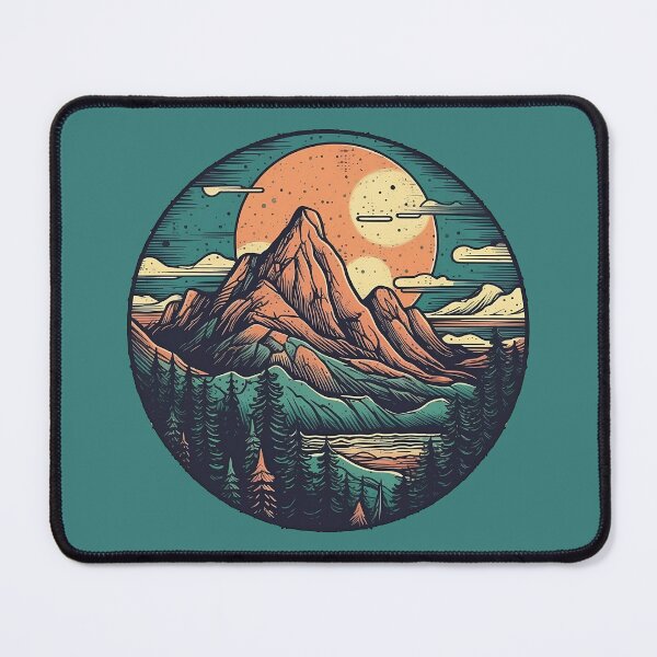 Item preview, Retro Mountain Landscape designed and sold by ArtByKateMarie.