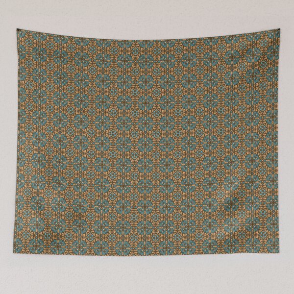 Item preview, Blue Gold Tile Mosaic designed and sold by Zialum.