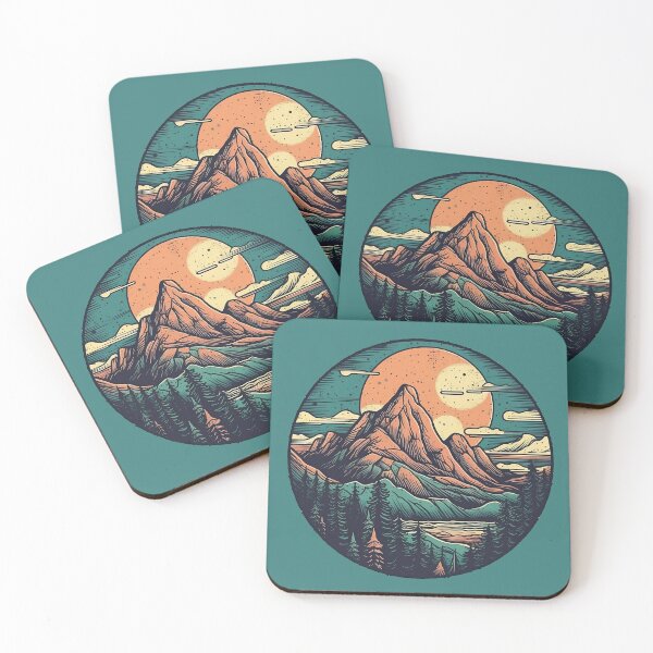 Item preview, Retro Mountain Landscape designed and sold by ArtByKateMarie.