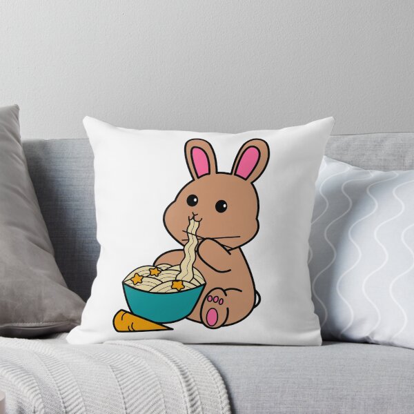 Item preview, Chibi Bunny Eating Ramen 2.0 white designed and sold by Elizabeth's Music & Arts.