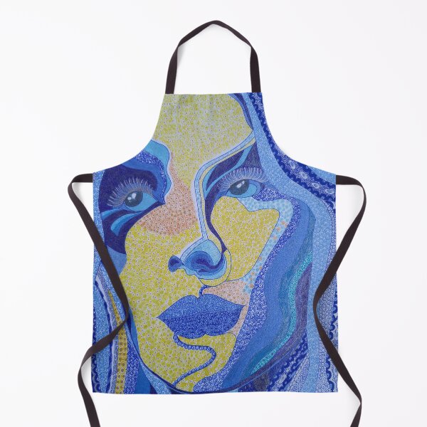 Item preview, Blue Yellow Doodle face designed and sold by MARYA.ART.
