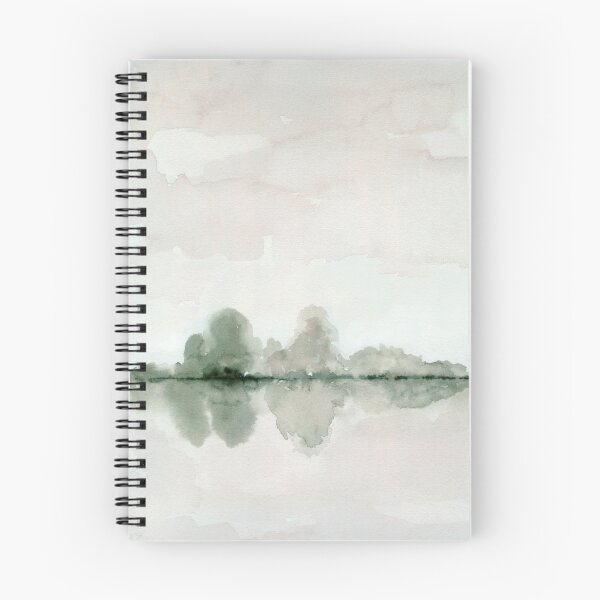 Item preview, Minimalist Landscape Water Reflection Watercolor in Green Hand Painted designed and sold by Kunrus  Nakwijitpong.