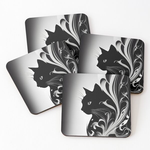 Item preview, Black & White Cat (Abstract)  designed and sold by NarideaDesigns.