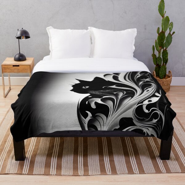 Item preview, Black & White Cat (Abstract)  designed and sold by NarideaDesigns.