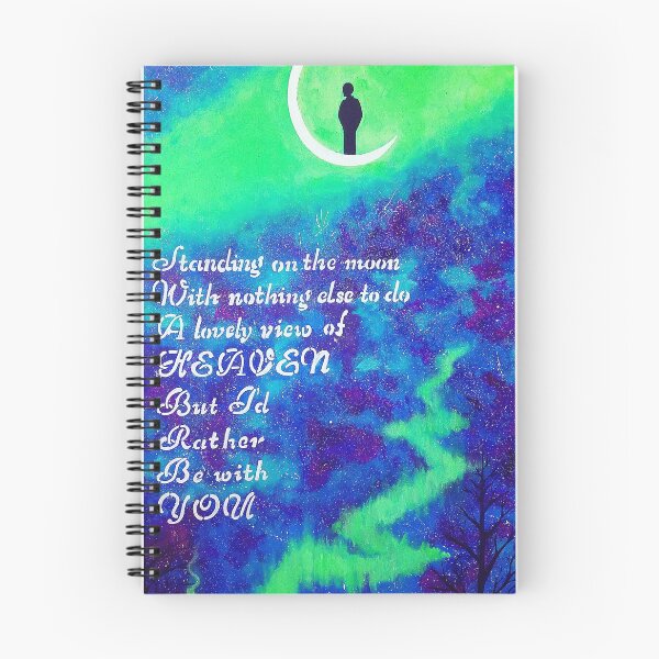 Item preview, Standing on the Moon - Heaven Quote Galaxy Art Nature Painting designed and sold by Cryptic Charm Art.