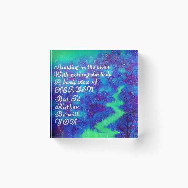 Item preview, Standing on the Moon - Heaven Quote Galaxy Art Nature Painting designed and sold by Cryptic Charm Art.