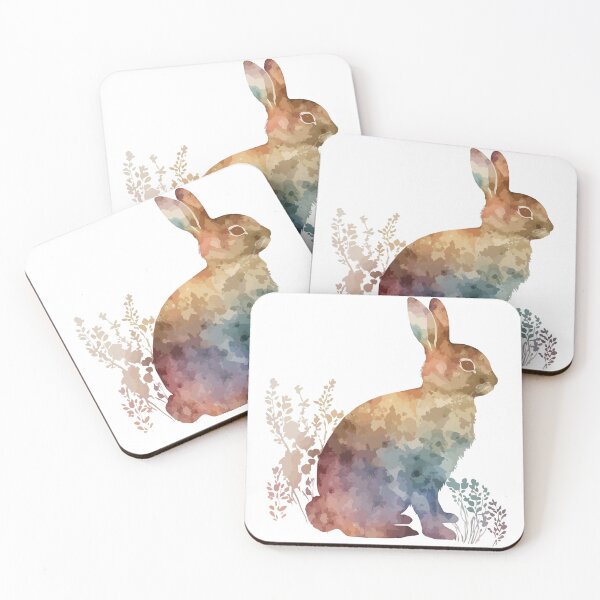 Item preview, A Bohemian Pastel Watercolor of a Rabbit - Boho Animals designed and sold by GVRDesign.