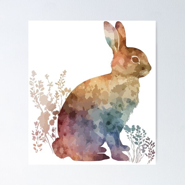 Item preview, A Bohemian Pastel Watercolor of a Rabbit - Boho Animals designed and sold by GVRDesign.