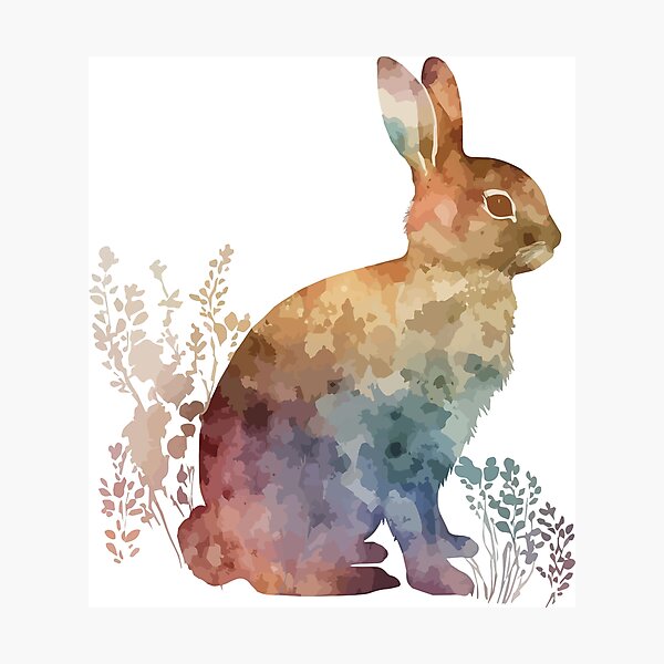 Item preview, A Bohemian Pastel Watercolor of a Rabbit - Boho Animals designed and sold by GVRDesign.