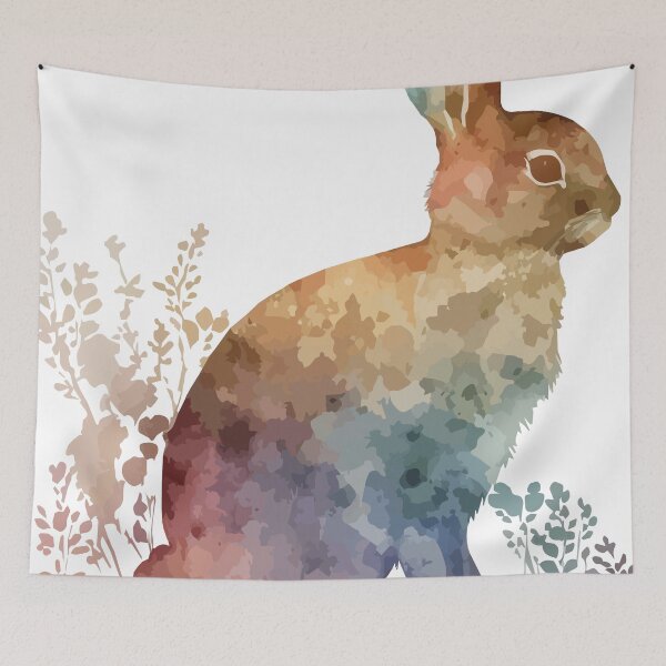 Item preview, A Bohemian Pastel Watercolor of a Rabbit - Boho Animals designed and sold by GVRDesign.