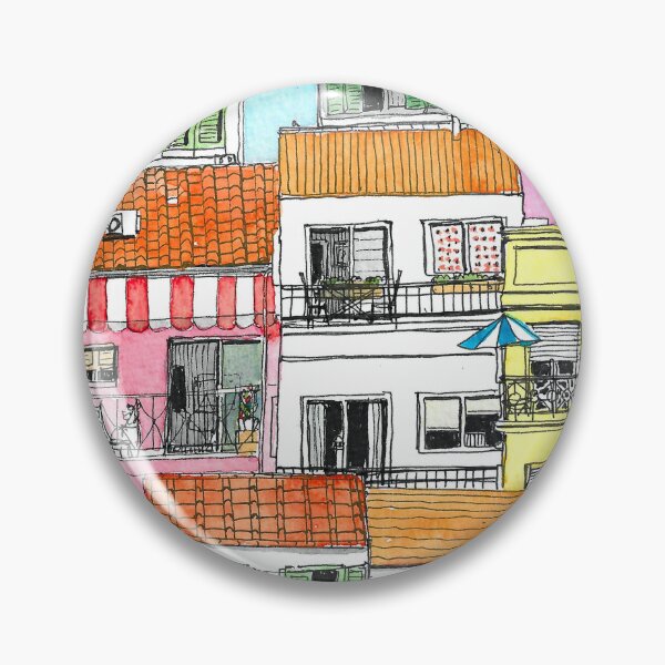 Artikelvorschau, Urban Sketching: Mehrfarbige italienische Gebäude entworfen und verkauft von dkaranouh.