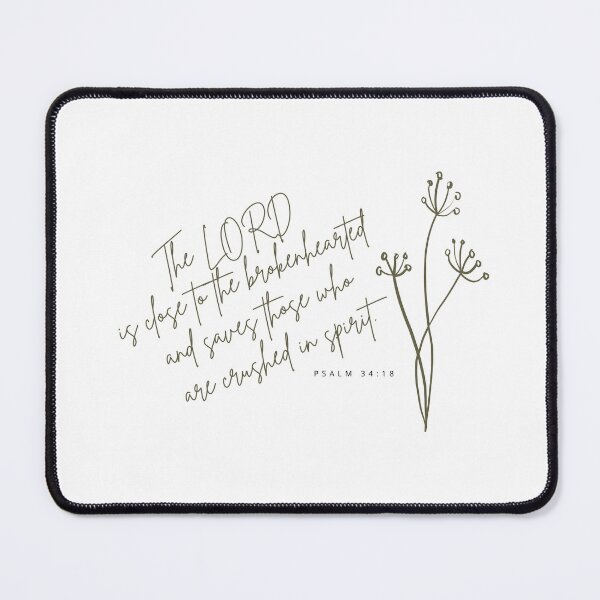 Item preview, The Lord is close to the brokenhearted Psalm 34:18 Bible Scripture postcard. Religious greeting card designed and sold by nancybernard.