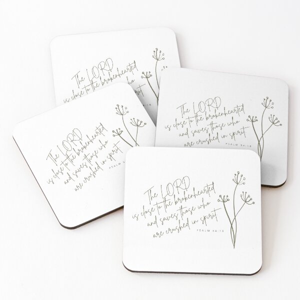 Item preview, The Lord is close to the brokenhearted Psalm 34:18 Bible Scripture postcard.  Religious greeting card designed and sold by nancybernard.