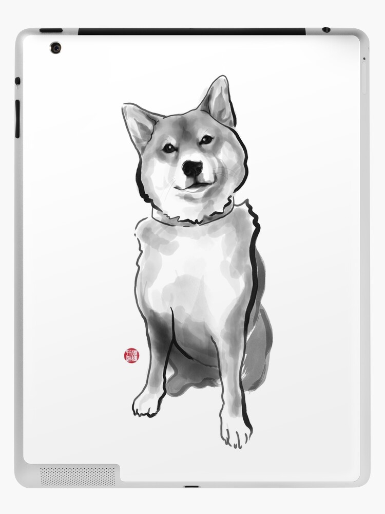 The perfect Shiba Ibu, Japanese Dog Sumi-e Painting Ink Zen Print Drawing  Dog Lover Wall Deco Pet Brush illustration B&W Art Board Print for Sale by  riceandink