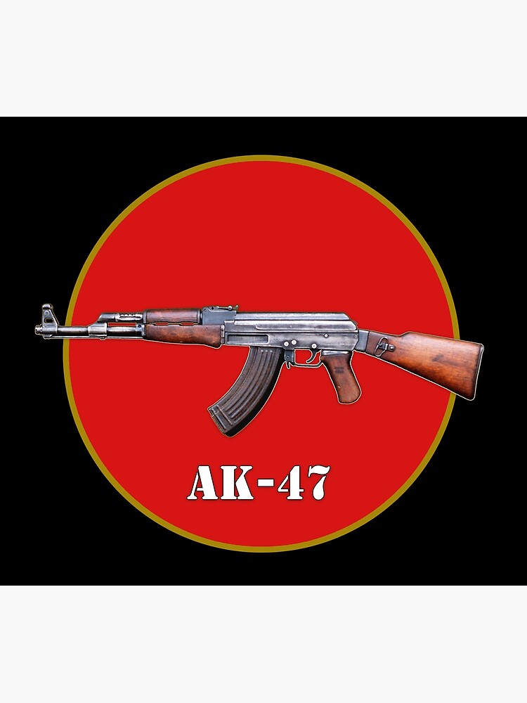 Poster for Sale avec l'œuvre « Drapeau de fusil AK-47 d'arme » de