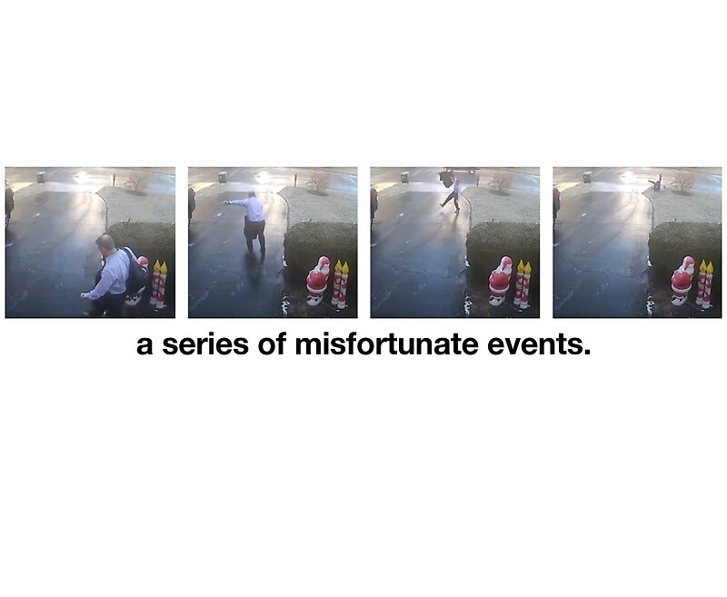  man slipping on black ice in driveway by rqbbie redbubble